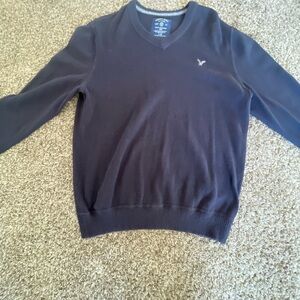 American Eagle Outfitters Dark Blue V-Neck Sweater